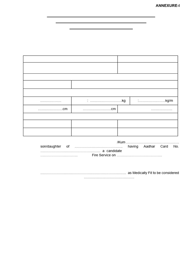 Annexure I | PDF | Body Mass Index | Medical Specialties