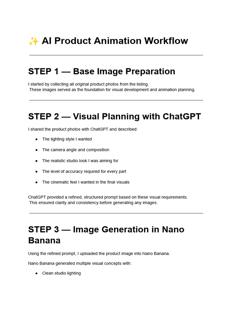 AI Product Animation Workflow | PDF | 3 D Computer Graphics | Animation