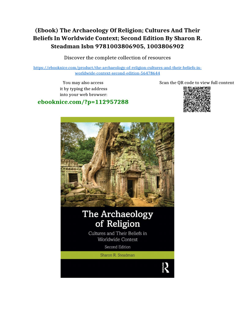(Ebook) The Archaeology of Religion Cultures and Their Beliefs in ...