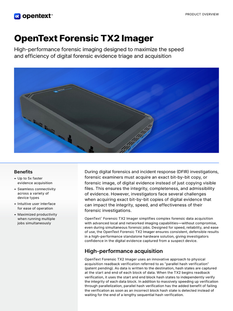 TX2 Imager - Product Overview | PDF | Digital Forensics | Information ...