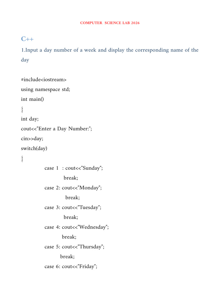 C++ Lab | PDF