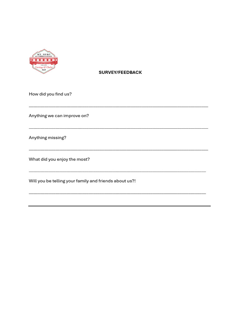 Feedback Form | PDF