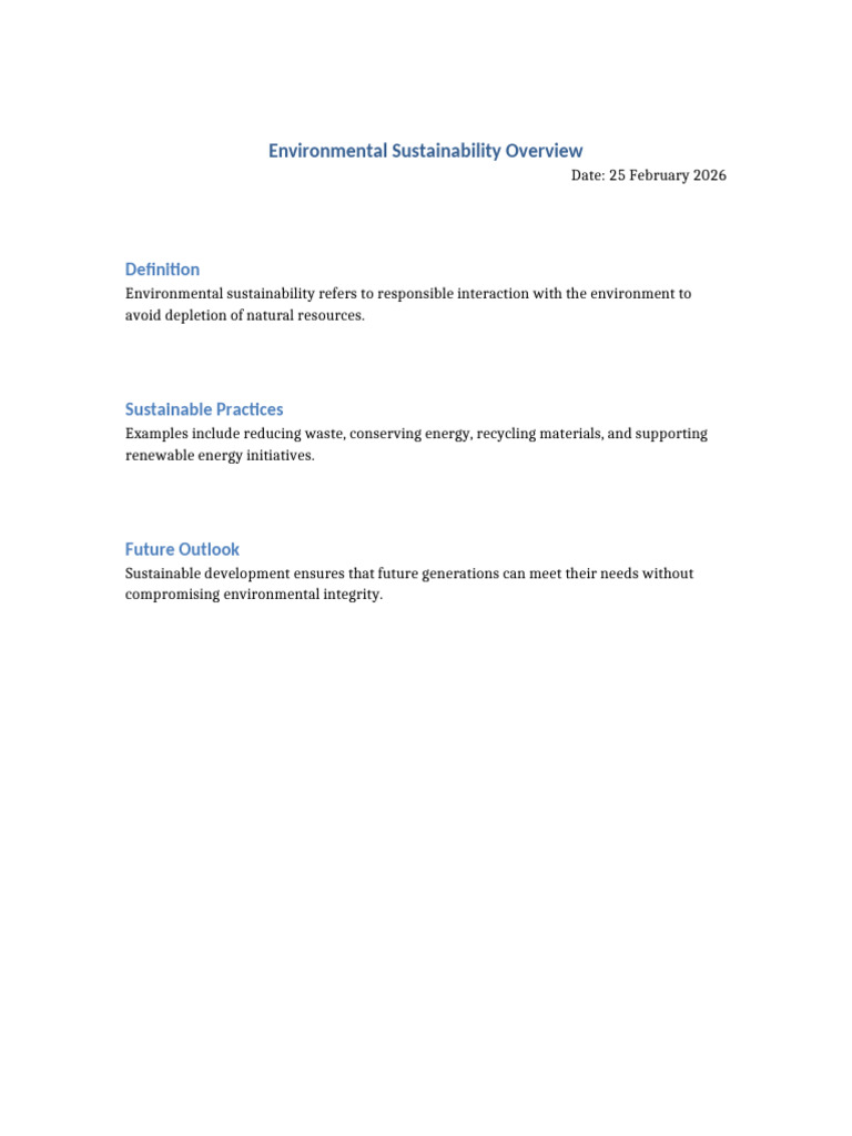 Document 5 Environmental Sustainability | PDF