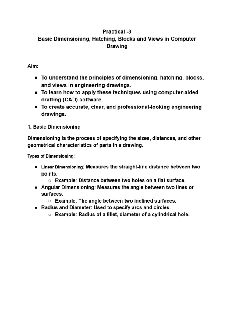 3006 Pricatical 3 Basic Dimensioning, Hatching, Blocks and Views in ...