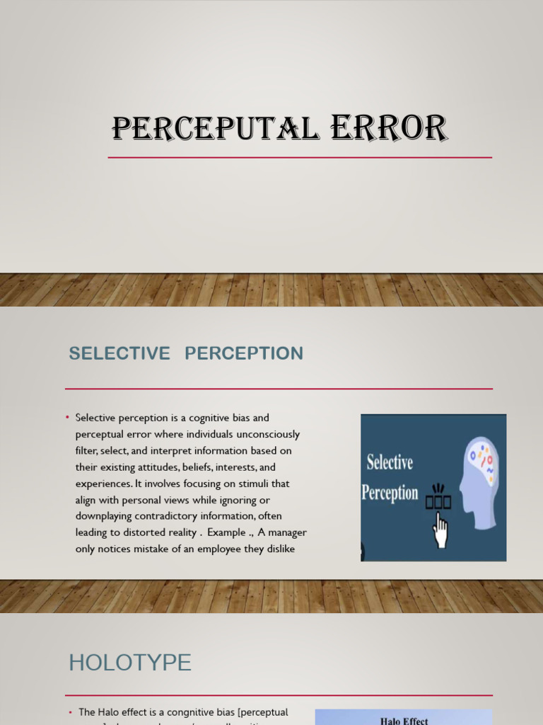 Perceputal Error | PDF