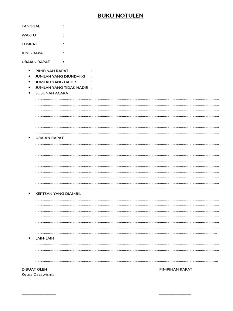 Buku Notulen 3 | PDF