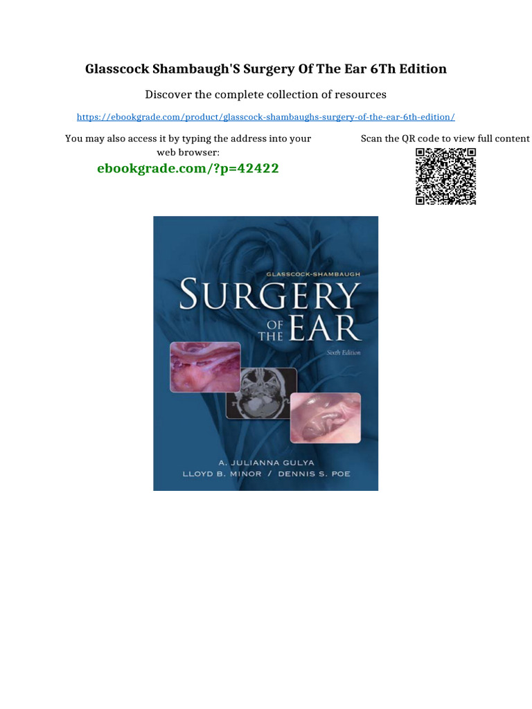 Glasscock Shambaugh's Surgery of The Ear 6th Edition Full | PDF ...