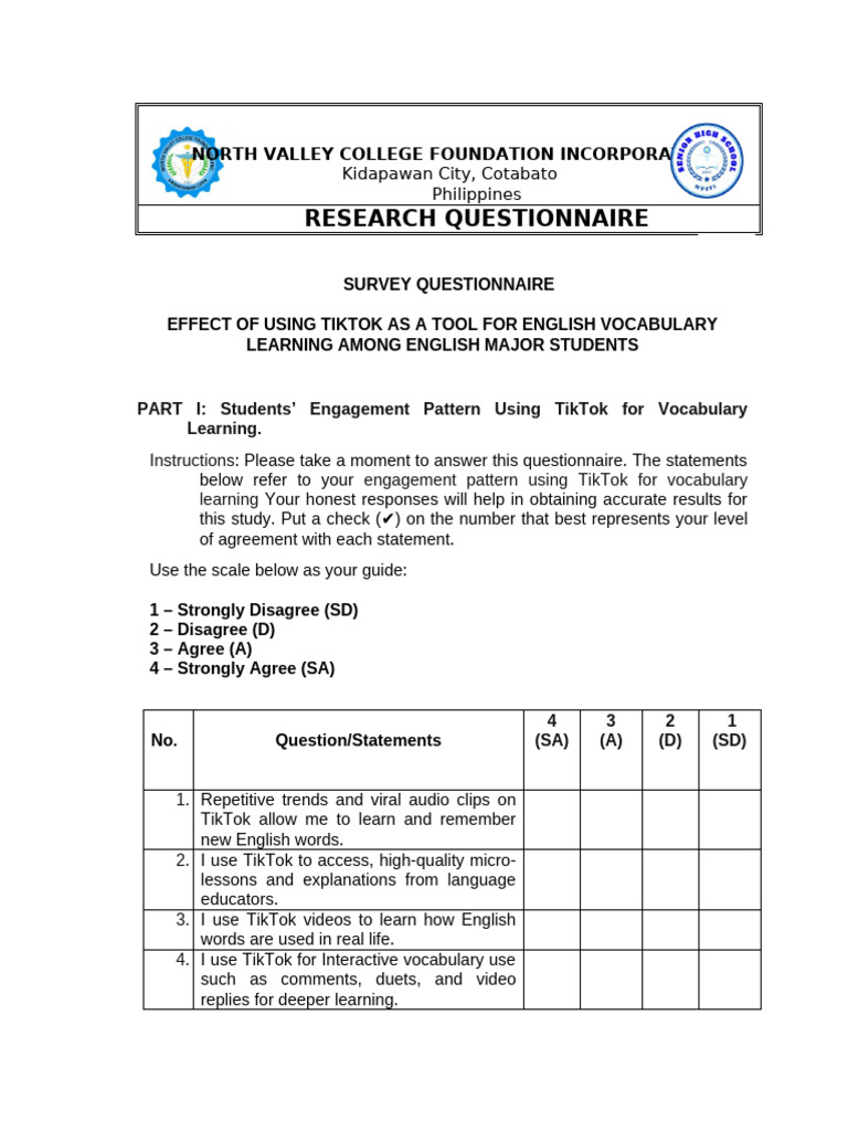3rd-Draft (DAVOCUL) SURVEY-QUESTIONNAIRE | PDF | Vocabulary | Learning