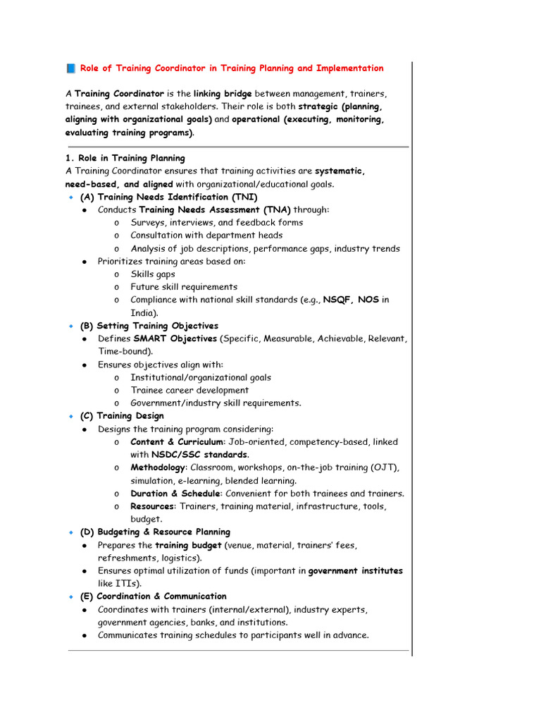Training Planning and Implementation | PDF | Educational Technology ...