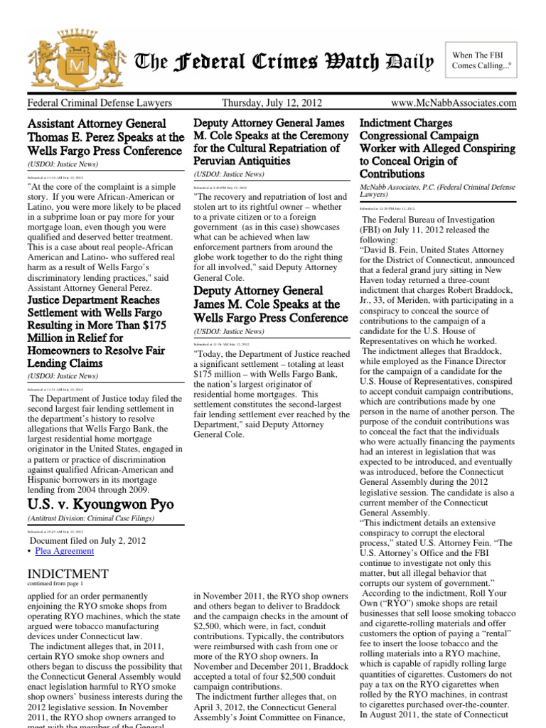 Federal Criminal Lawyer Douglas McNabb of McNabb Associates News On