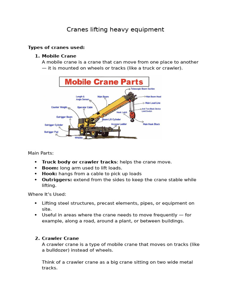Cranes Lifting Heavy Equipment | PDF | Crane (Machine) | Rope