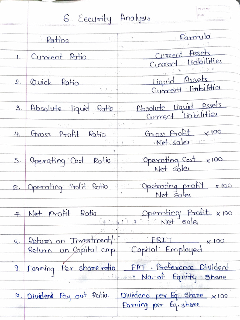 Chapter 5. Security Analysis Formula | PDF | Dividend | Equity (Finance)