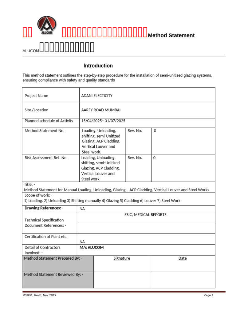 Facade Method Statement | PDF | Welding | Construction