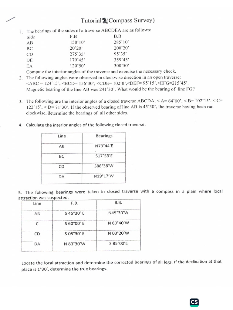 Compass Survey. Tutorial | PDF