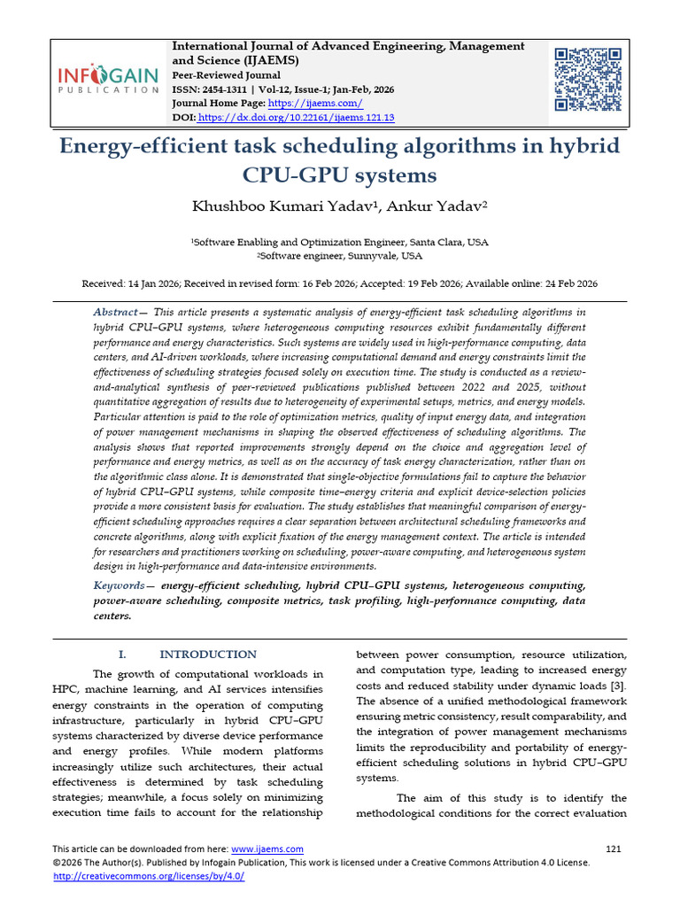 Energy-Efficient Task Scheduling Algorithms in Hybrid CPU-GPU Systems ...