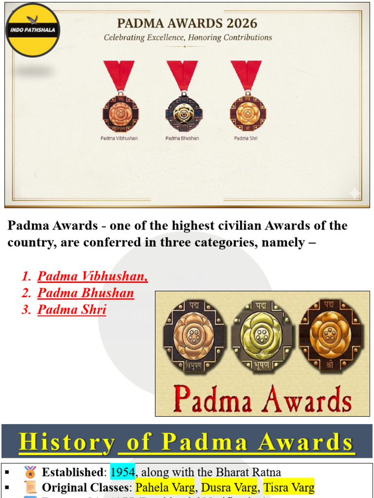 Padma Awards - 2026 | PDF