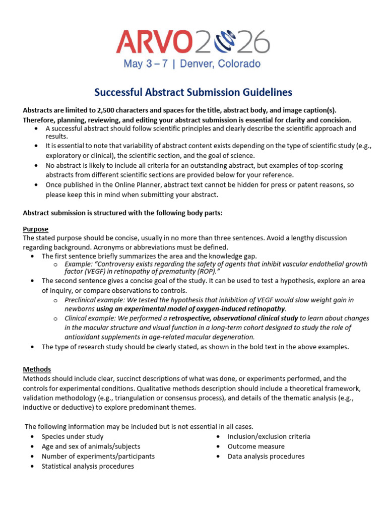 2026 Successful Abstract Submission Guidelines | PDF | Qualitative ...