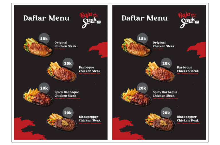 (Cetak) Ac230 Menu Raja Steak Laminasi | PDF