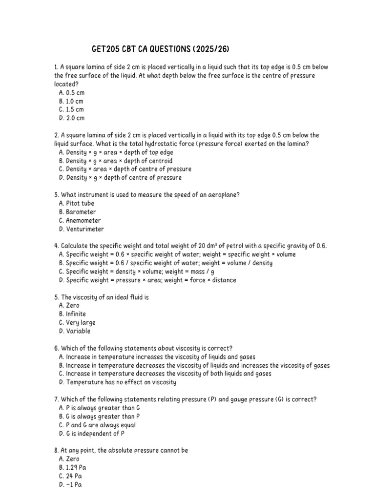 GET205 CA Compiled Questions | PDF