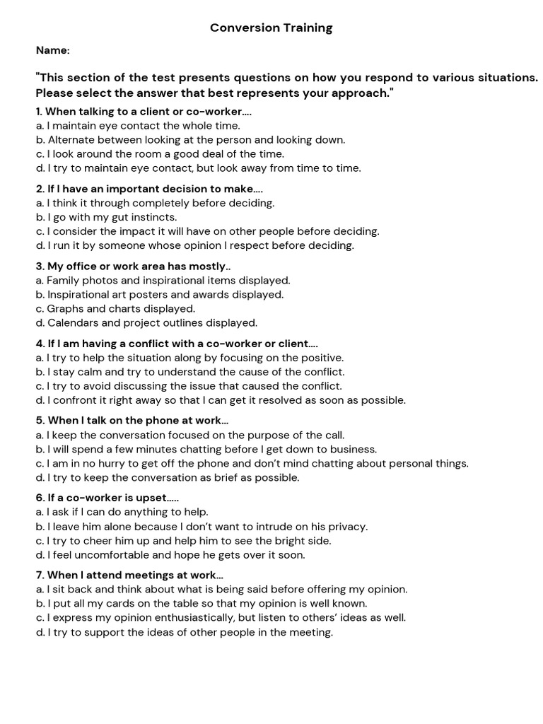 Conversion Training | PDF