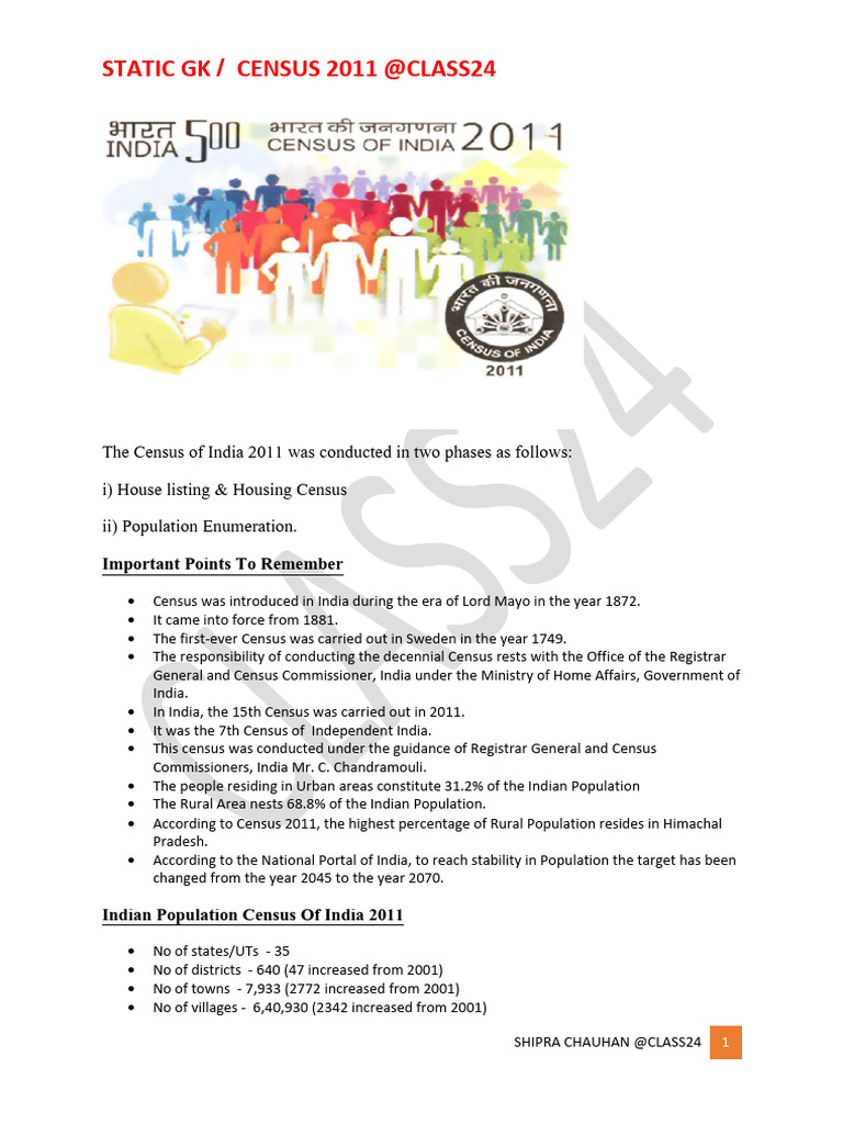 Census 2011 Theory | PDF | South Asia