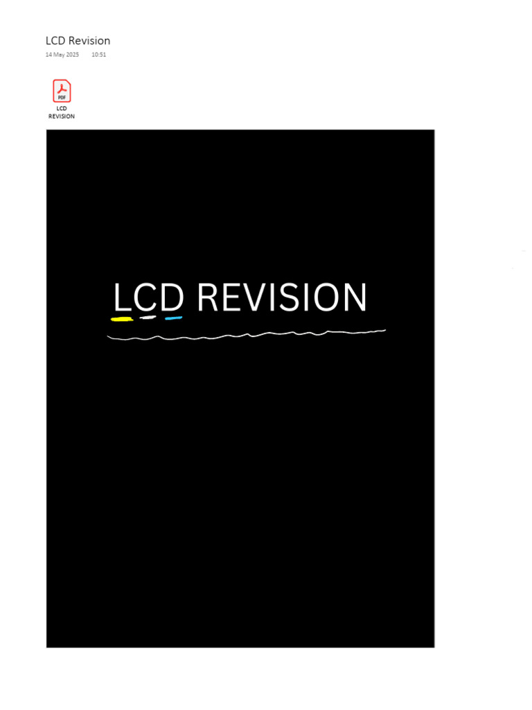 LCD Revision and Doubt Session | PDF