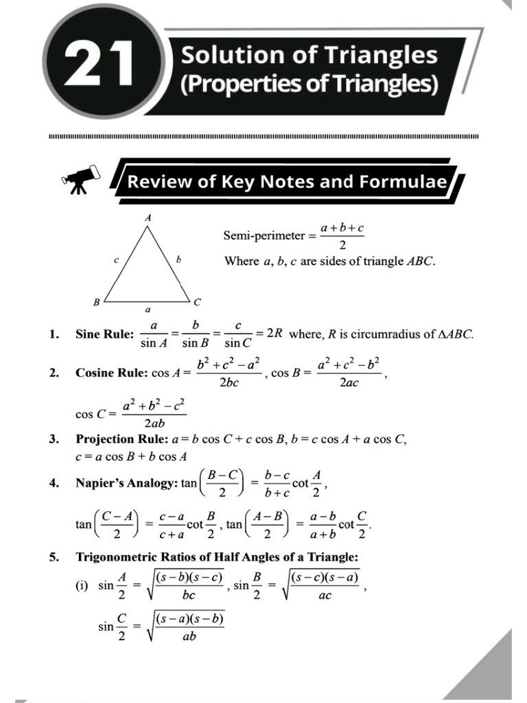 21 - Solution of Triangles | PDF