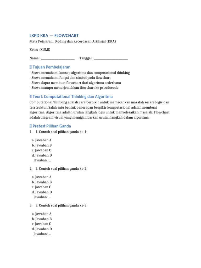 LKPD Flowchart KKA | PDF