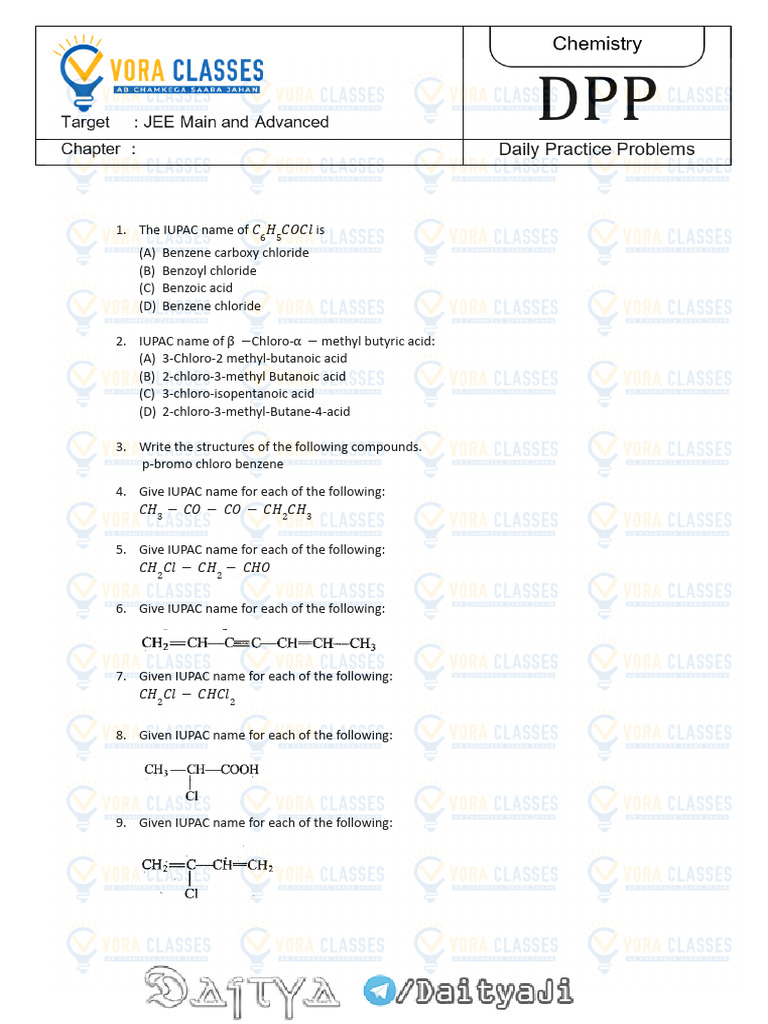 DPP 4 Nomenclature | PDF