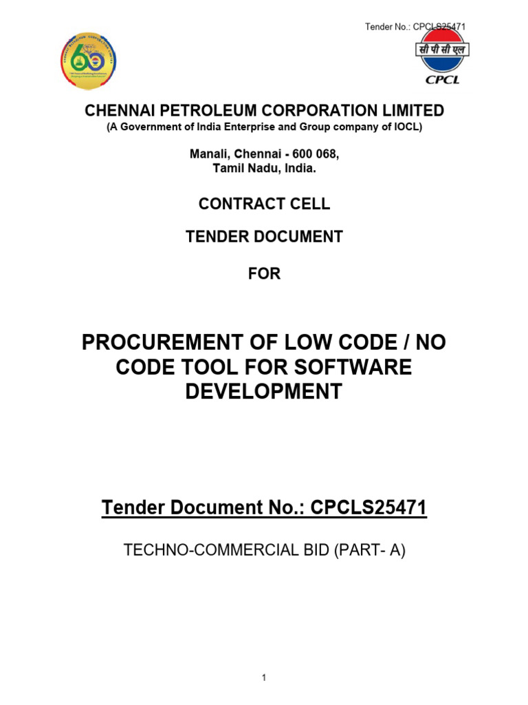 CPCLS25471 Tender Document | PDF | Auction | Cloud Computing