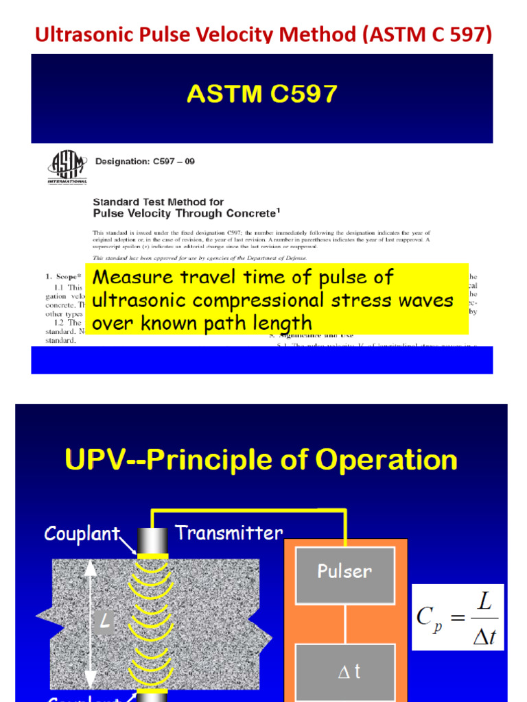 3-2 Ultrasonic Pulse Velocity Method | PDF | Concrete | Waves