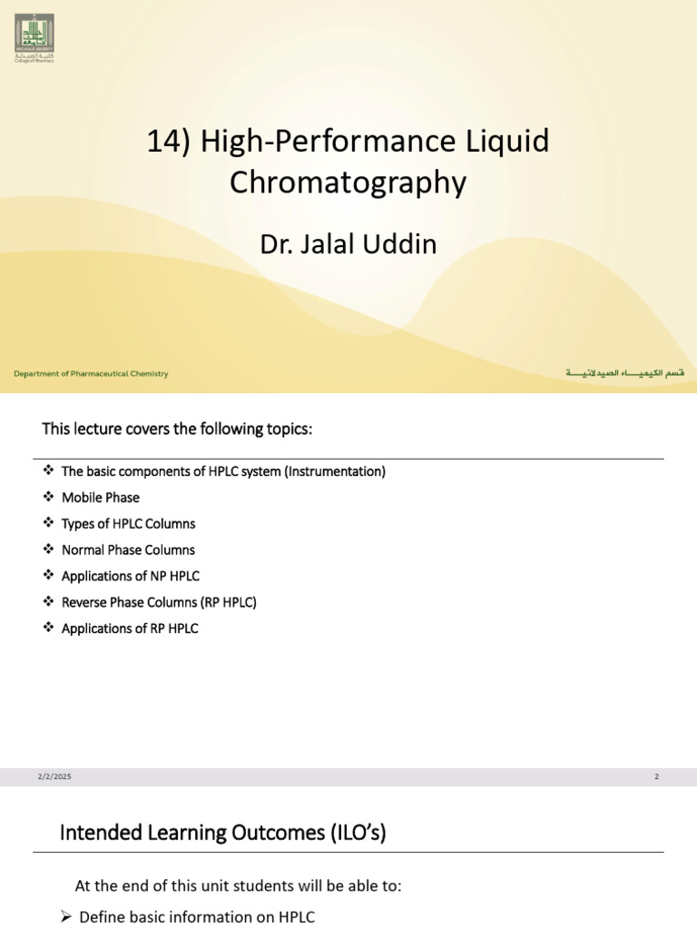 High Performance Liquid Chromatography JU | PDF | High Performance ...