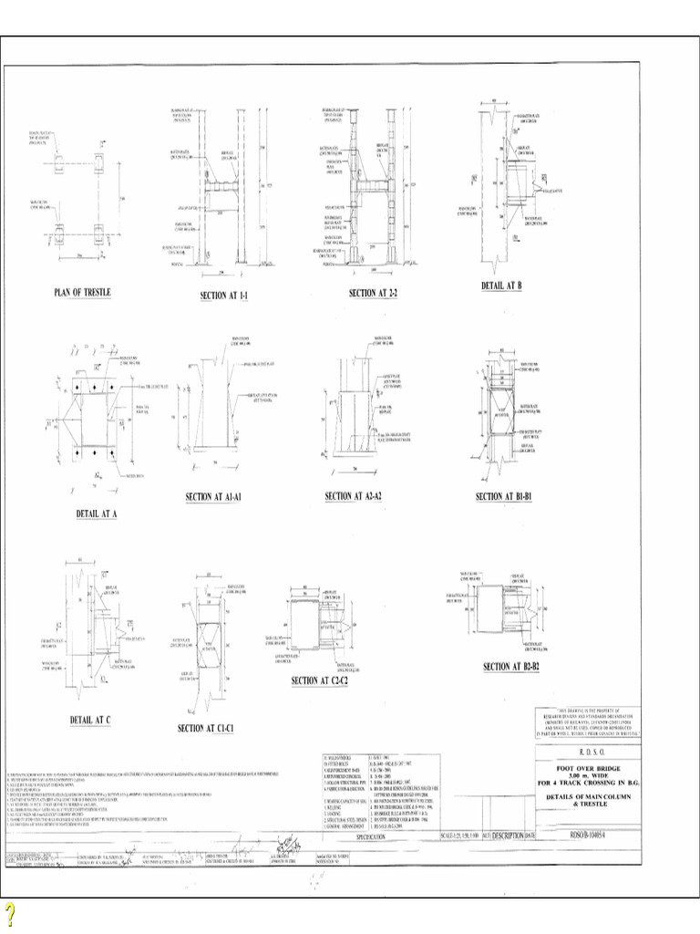 RDSO B 10405 4DetailsofMainColumnandTrestle | PDF