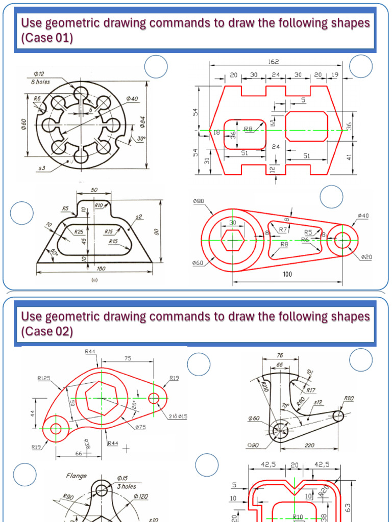 Use Geometric Drawing Commands To Draw The Following Shapes (Case 01) | PDF