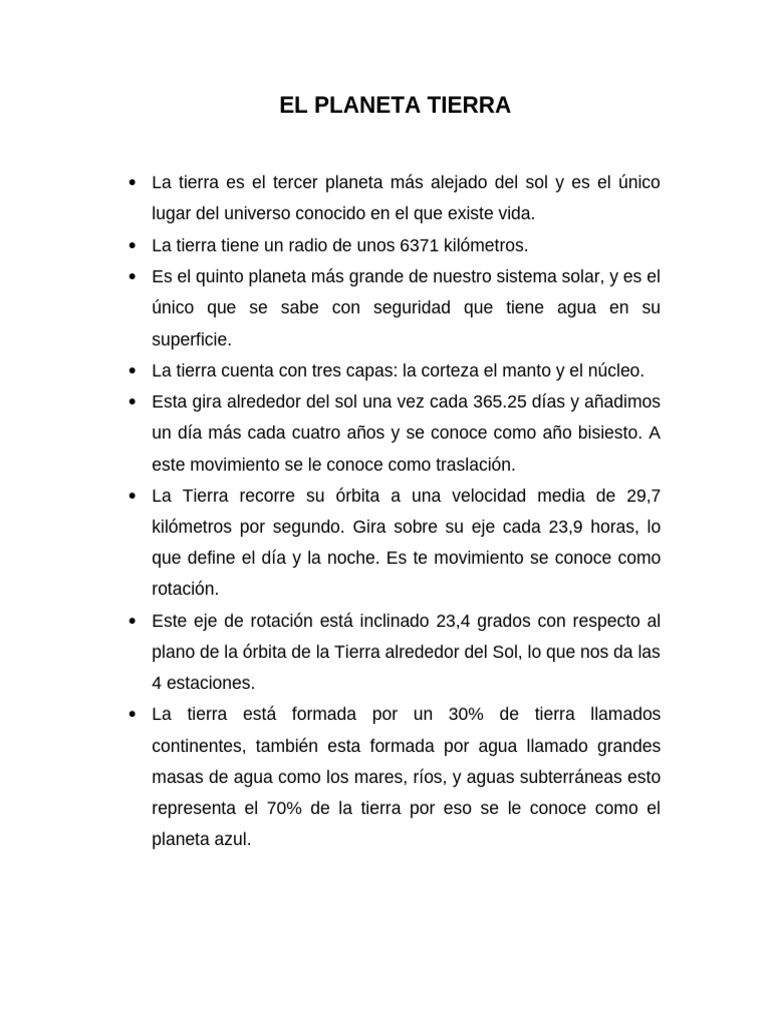 El Planeta Tierra | PDF
