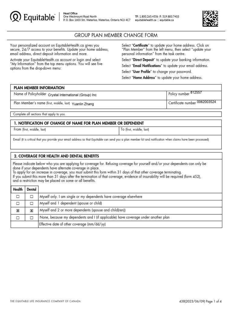 Add Plan Member | PDF | Marriage | Divorce