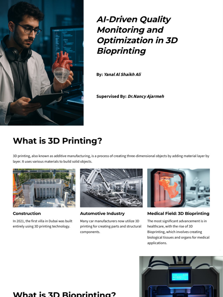 AI Driven Quality Monitoring and Optimization in 3D Bioprinting 1 | PDF ...