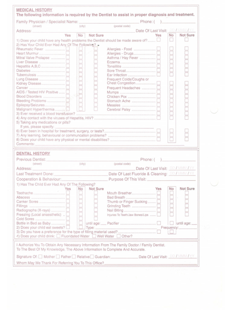 New Med Form Back Page | PDF