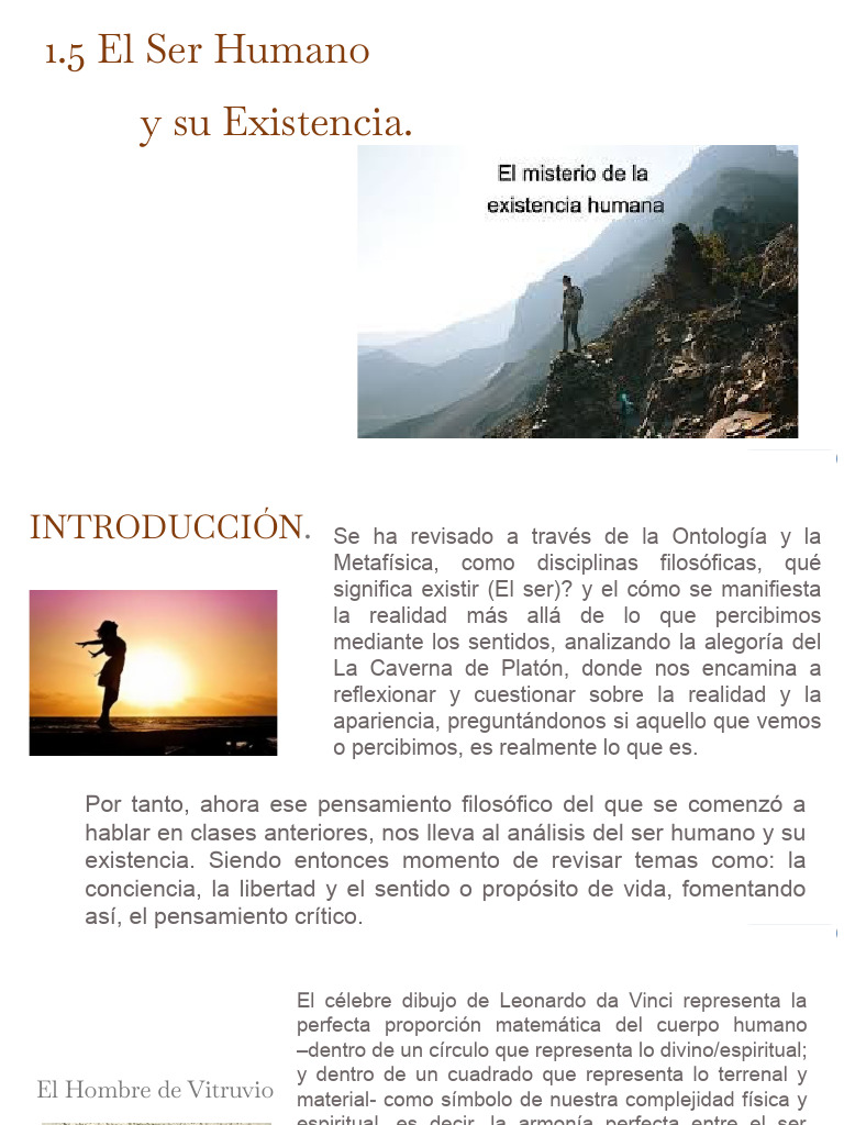 15 El Ser Humano y Su Existencia | PDF