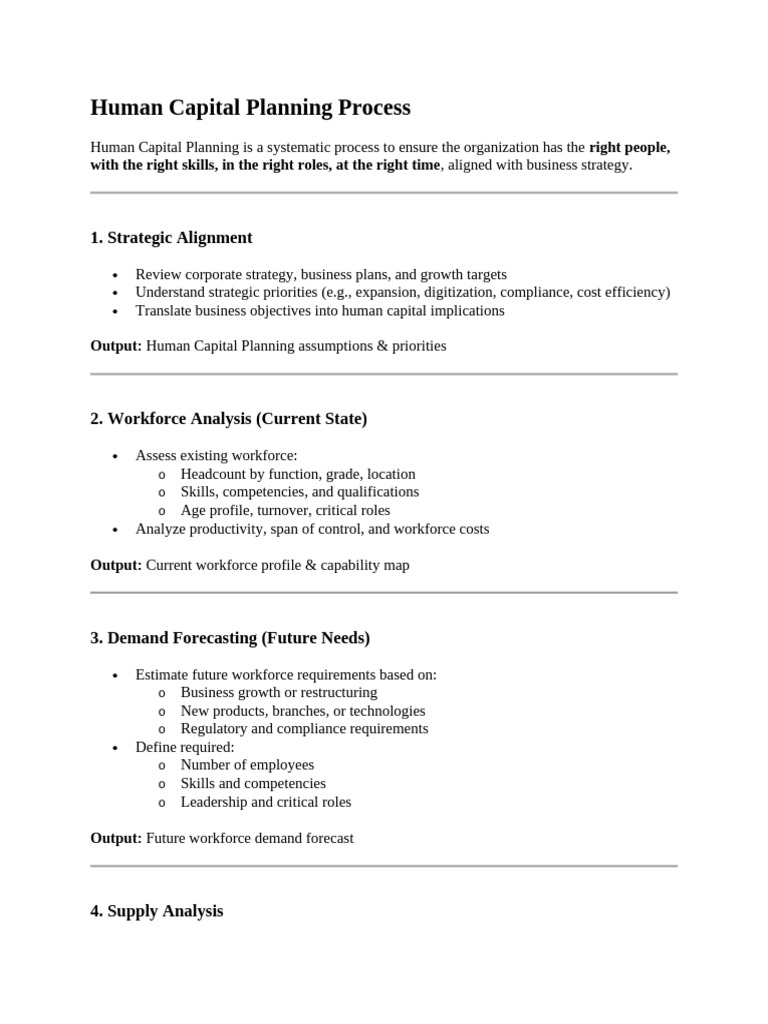 Human Capital Planning Process | PDF | Analytics | Performance Indicator