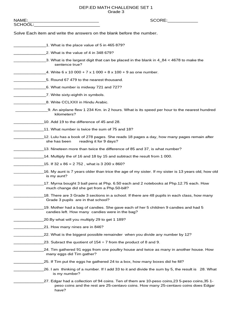 Math Quiz Bee Reviewer | PDF | Arithmetic