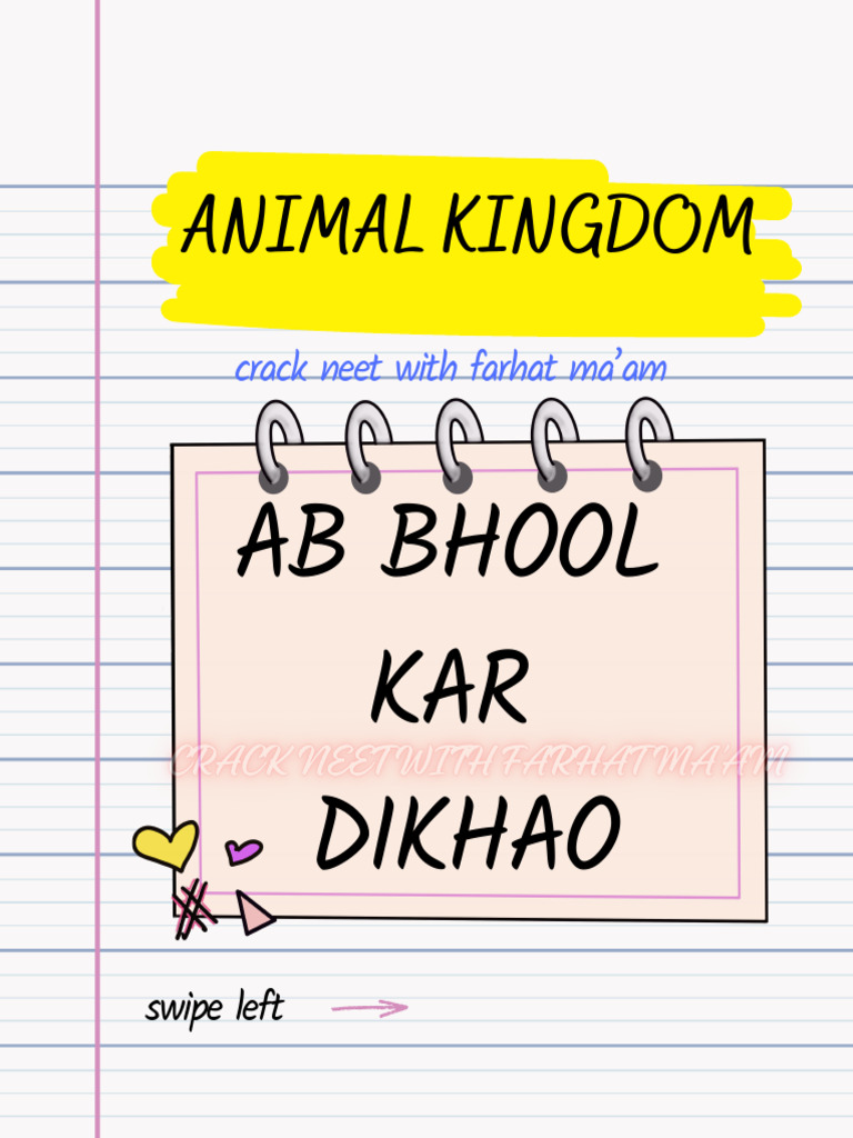 Animal Kingdom Short Mnemonics Neet Notes | PDF | Mollusca | Zoology
