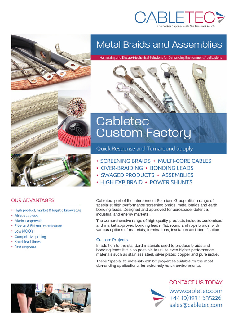 Cabletec Metal BraidsAssemblies 2pp March2021 | PDF | Metals