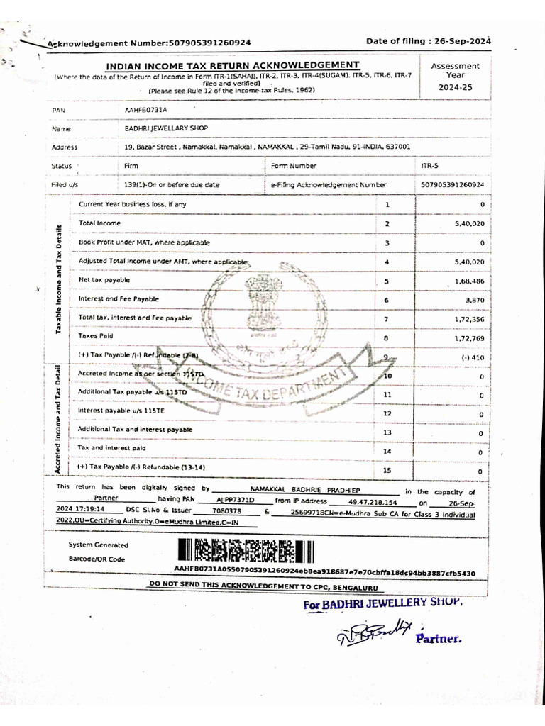 Itr 24-25 BJ | PDF