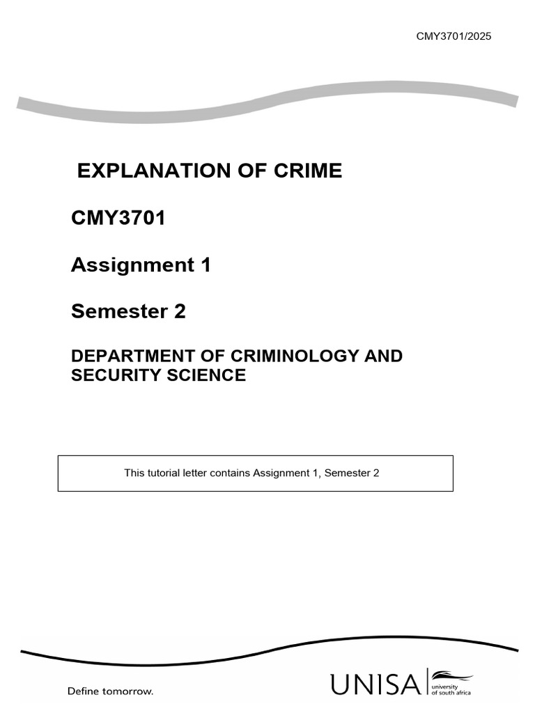 Cmy3701 - Semester 02 Assignment 01 - 2025 | PDF | Teachers