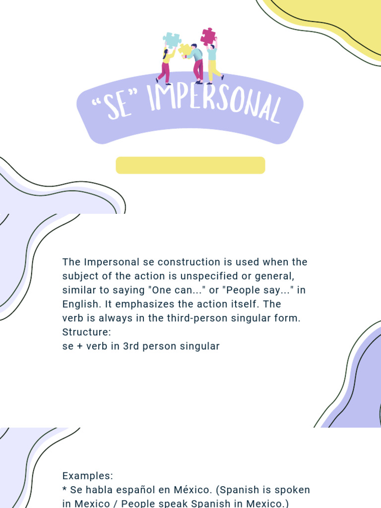 Se Impersonal, Work and Professions, Opinions - Clase de Español. | PDF