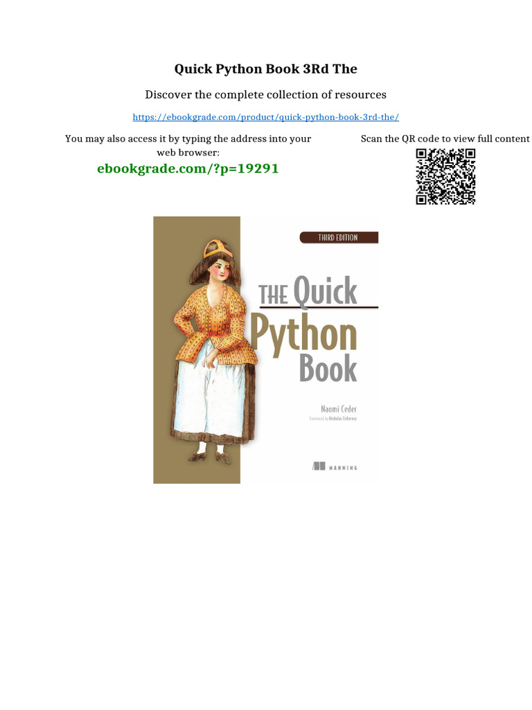 Quick Python Book 3rd The Complete Edition | PDF | Intellectual Property