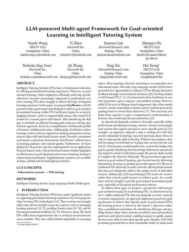 LLM-powered Multi-Agent Framework For Goal-Oriented Learning in ...