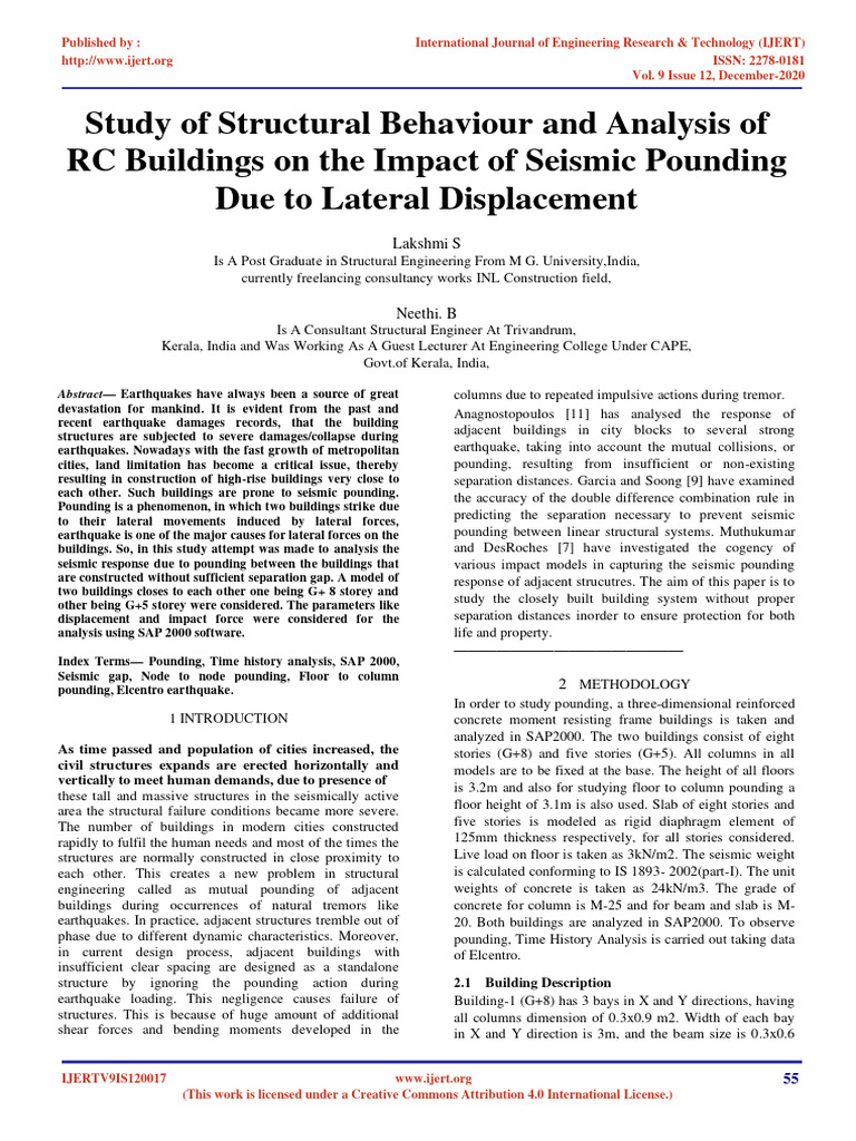 IJERT Study of Structural Behaviour and | PDF | Earthquakes ...