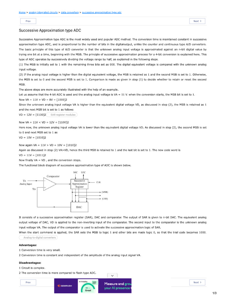 Successive Appox ADC | PDF